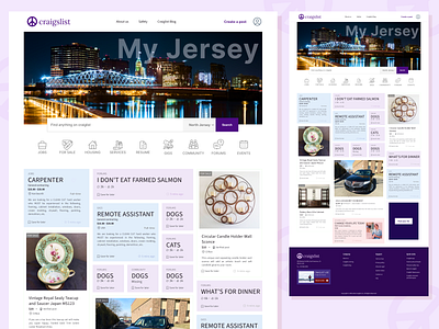 Craigslist landing page redesign branding design landing page ui ux website design