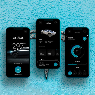 Tesla Cybertruck Mobile App app appdesign design figma graphic design mobileapp ui ux webdesign