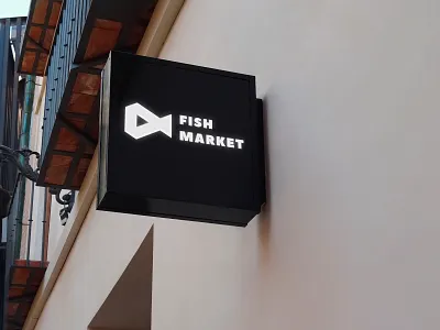 Fish market logo branding design graphic design illustration lo logo logotype motion graphics vector