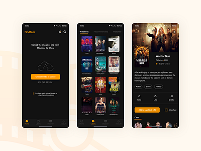 Findfilm app design design home screen movie app ui uiux