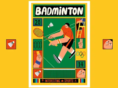 BADMINTON badminton design graphic design illustration