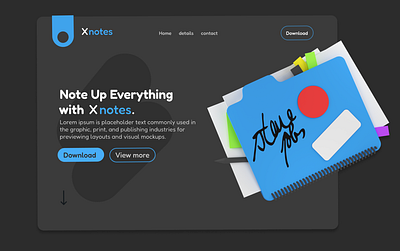 Notes note ui web design website design
