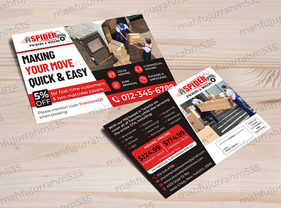 Moving Services Postcard Design furniture