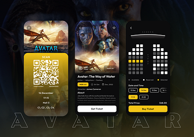 Cinema App Concept app avatar cinema cinematicket concept design movie movieapp shot ticket ui ux