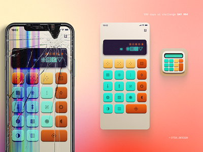 ui challenge day 004 - calculator app #DailyUI app dailyui mobile ui visual design