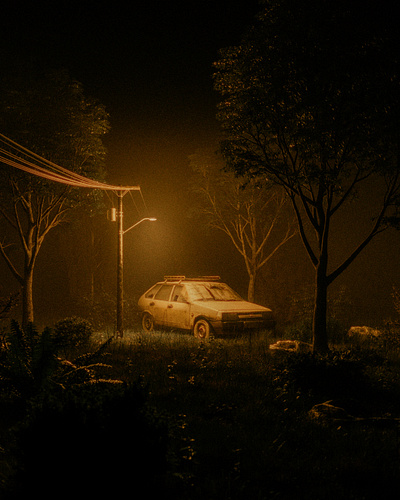 Out of sight 3d car cinema cinematic city dark digital art