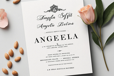 Romantic Angela serif fonts font graphic design illustration sans serif script