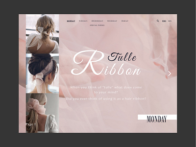 Hairstyle | Tulle Ribbon branding design digital design fashion fashion design graphic design hairstyle inspiration illustration layout magazine design product design ribbons tulle inspiration typography ui ui design ui fashion ui inspiration