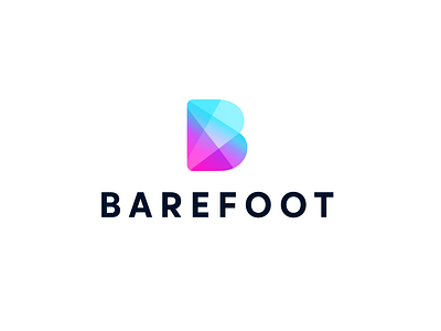 Barefoot logo design abstarct b branding graphic design letter logo vibrant