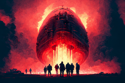 End of the Line 1 ai art color concept design digital fire gradient illustration light midjourney minimal painting photoshop simple