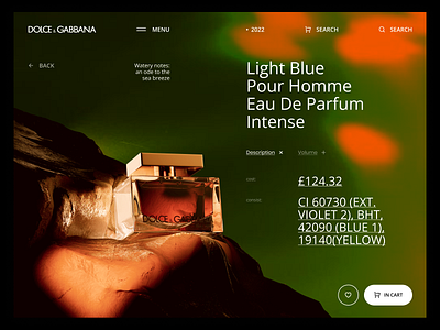 DOLCE & GABBANA — ONLINE SHOP OF PERFUME, CLOTHES | SHOP CARD 2022 3d adobe xd brutalism clothes dark theme dark ui design dolce gabbana figma flat minimal minimalism parfum store swiss typography ui ux webdesign website