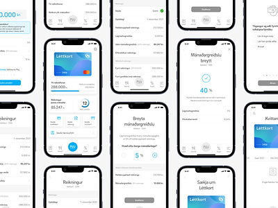 Síminn Pay Léttkort Revolving Credit Card app bill contactless contactless payment credit card mobile mobile card phone receipt revolving credit card secure payment ui design ux design