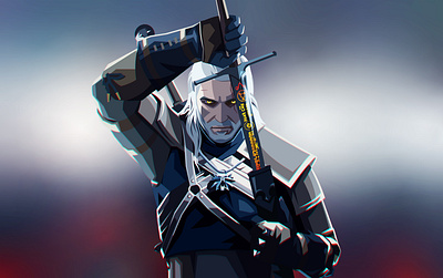 Geralt of Rivia characterdesign design fantasy graphic design illustration illustrator vector