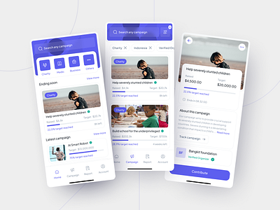 Crowdfunding Mobile Apps campaign charity charity apps clean crowdfunder crowdfunding crowdfunding apps fundraising fundraising apps investing investing apps investor mobile mobile design pattern product design social startup ui ui pattern