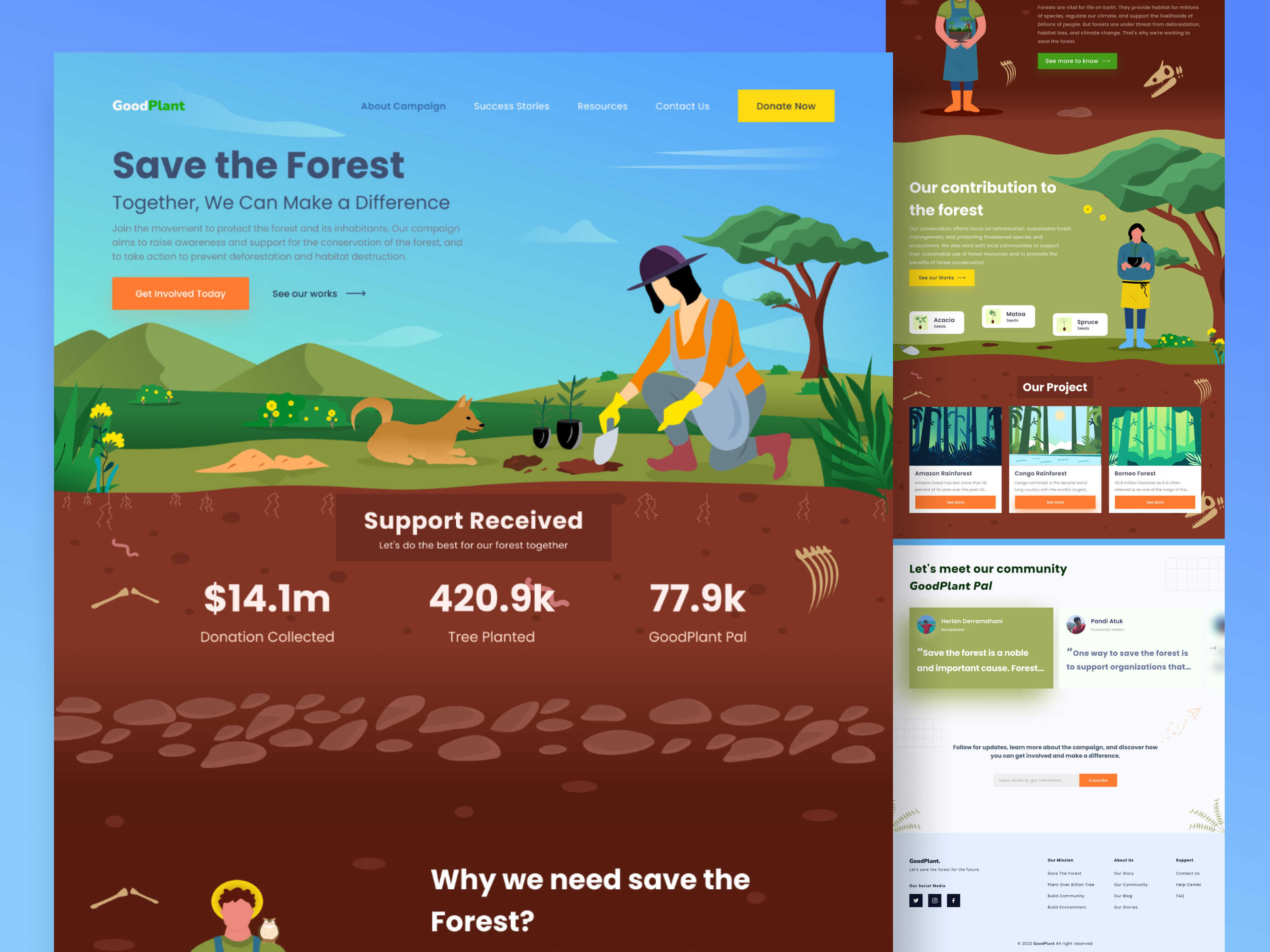 Example of Custom Landing Page With Illustration