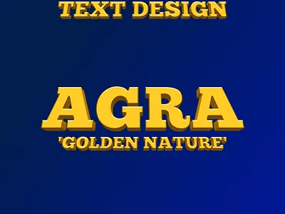 Agra golden text design 3d agra best branding commercial cool design designer dimensional embossed fancy golden graphic illustration lettering light logo luxury professional text