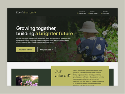 Community Garden Website community garden design garden website landing page web design web ui website website design