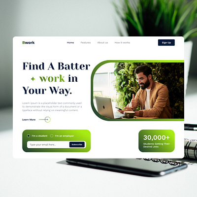 Bwork, Find a Batter work in your way design figma graphic design ui ux webdesign