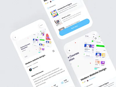E-learning Mobile App. app design clean ui course course app e course e learning e learning mobile app education edutech interaction managemenat mobile app online school product design profile rating student uiux ux design