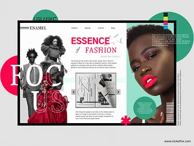 Enamel Fashion Magazine Website Design apparel blog branding dashboard debut design fashion fashionblog homepage interface landing page magazine style trend trending typography ui ux web website