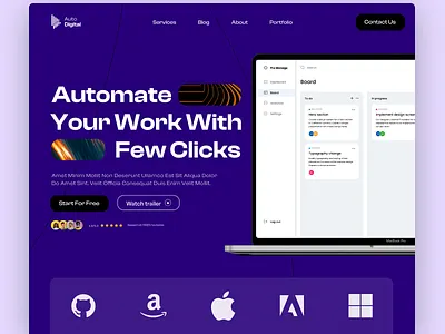 Saas Landing Page ( Hero Section ) agency branding clean daily dailyui dark color design dribbble figma hero section landing page layout modern product design saas ui uiux web web design website design