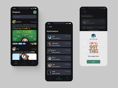 Snippets - The Praise App app design ui ux