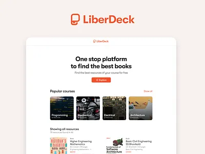 LiberDeck Landing Page branding dashboard design explore illustration logo ui ux