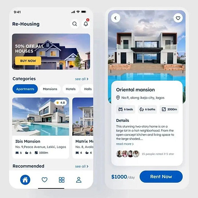 House Rent App UI design 3d branding design graphic design logo new designer new designs support ui ui design ui ux designs ux designer