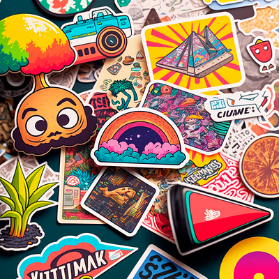 The ultimate sticker collection spanning decades #1 ai draw illustration midjourney