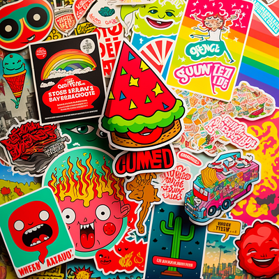 The ultimate sticker collection spanning decades #5 ai draw illustration midjourney stamp