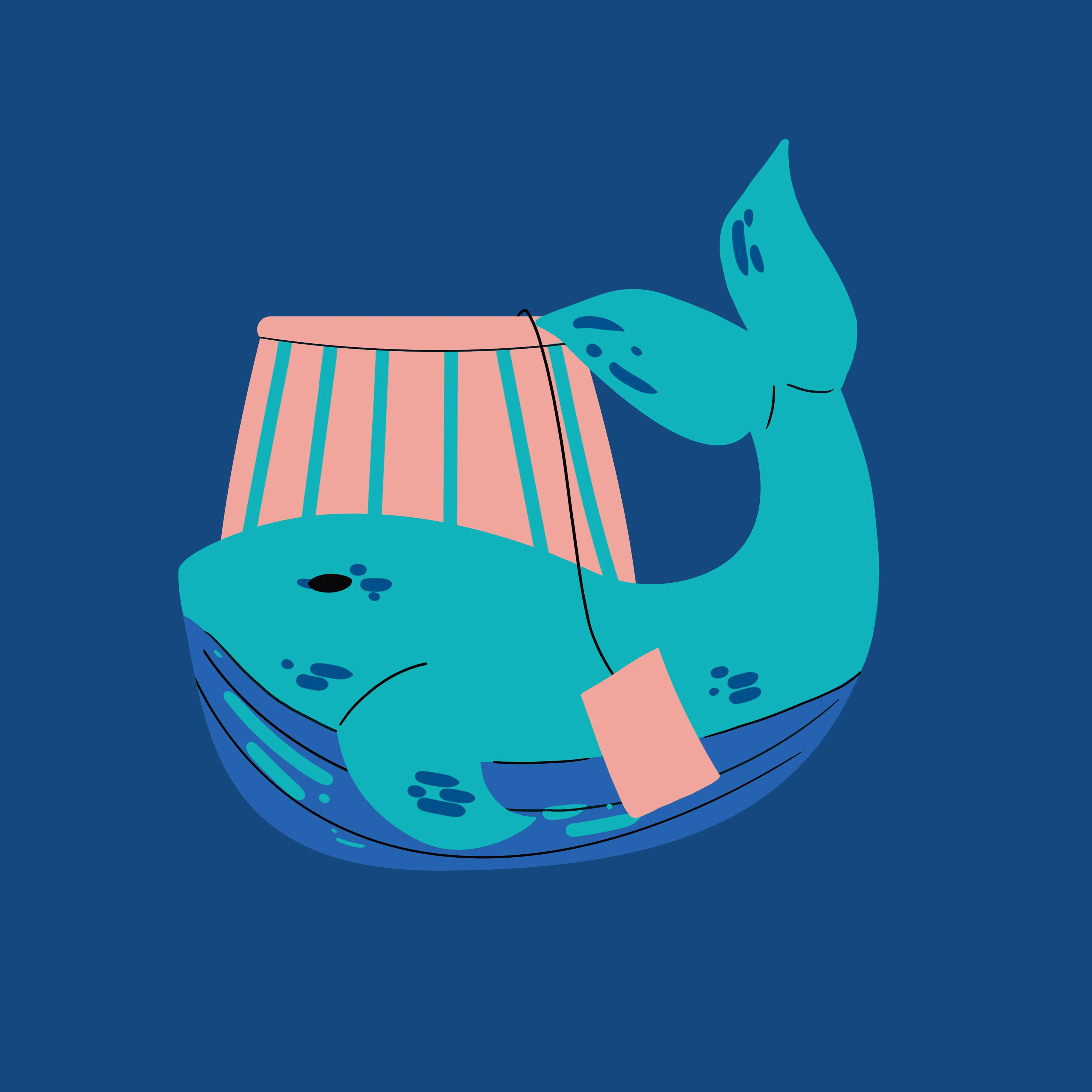 29. Whale animal blue illustration illustrator minimal mug sea vector whale whale mug