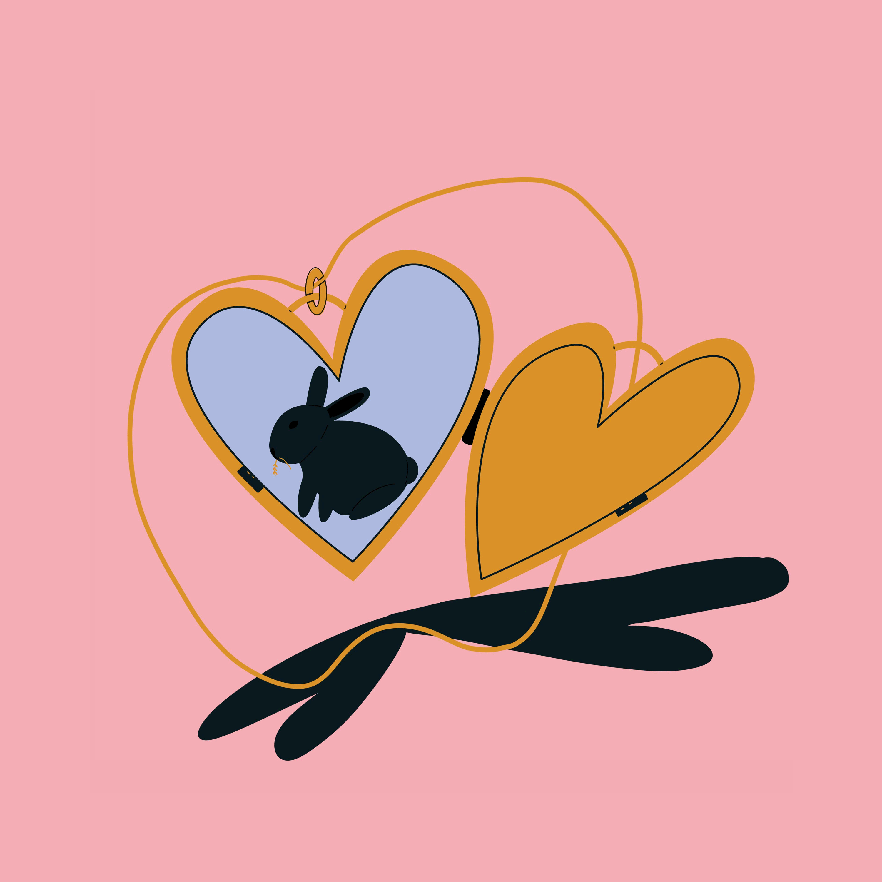 30. Pet animal illustration illustrator locket minimal pet rabbit vector