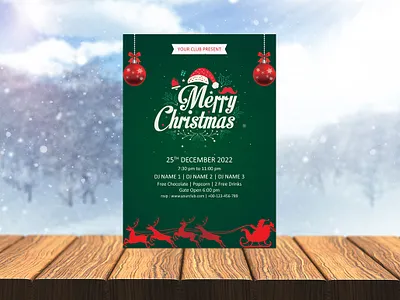 Christmas Party Flyer 25th december christmas christmas flyer design graphic design santa claus snow x mas