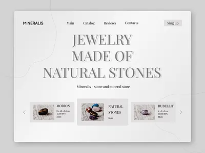 Mane page of the Mineralis store branding design figma graphic design logo ui ux