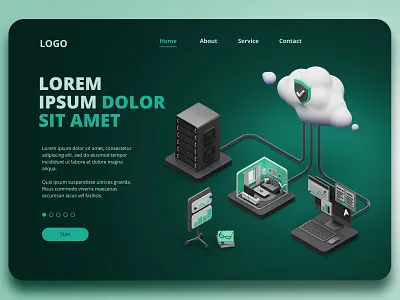Website Illustration - 3D Isometric Icons 3d blender illustration isometric network presentation render ui webdesign website