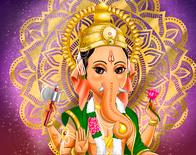 Devi animal bali blockchain bright character design characterdesign elephant god illustration indonesia mandala nft