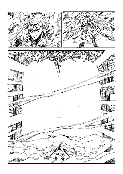 black and white comic page