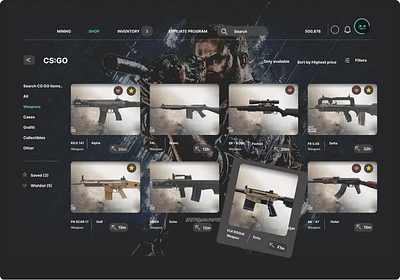 A Gaming interface design ui