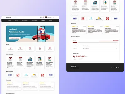 LUCAS - INSURANCE LANDING PAGE application design desktop figma insurance landing page mobile application superapp ui uiux uiux design ux website