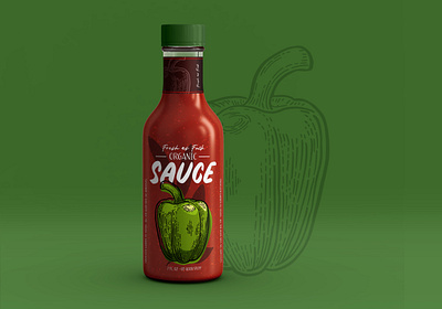 Hot Sauce Label - packaging with hand drawn illustration bottle brand branding branding design design graphic design hand drawn healthy hot sauce illustration illustration art illustrator label label design organic packaging packaging design pepper sauce visual identity