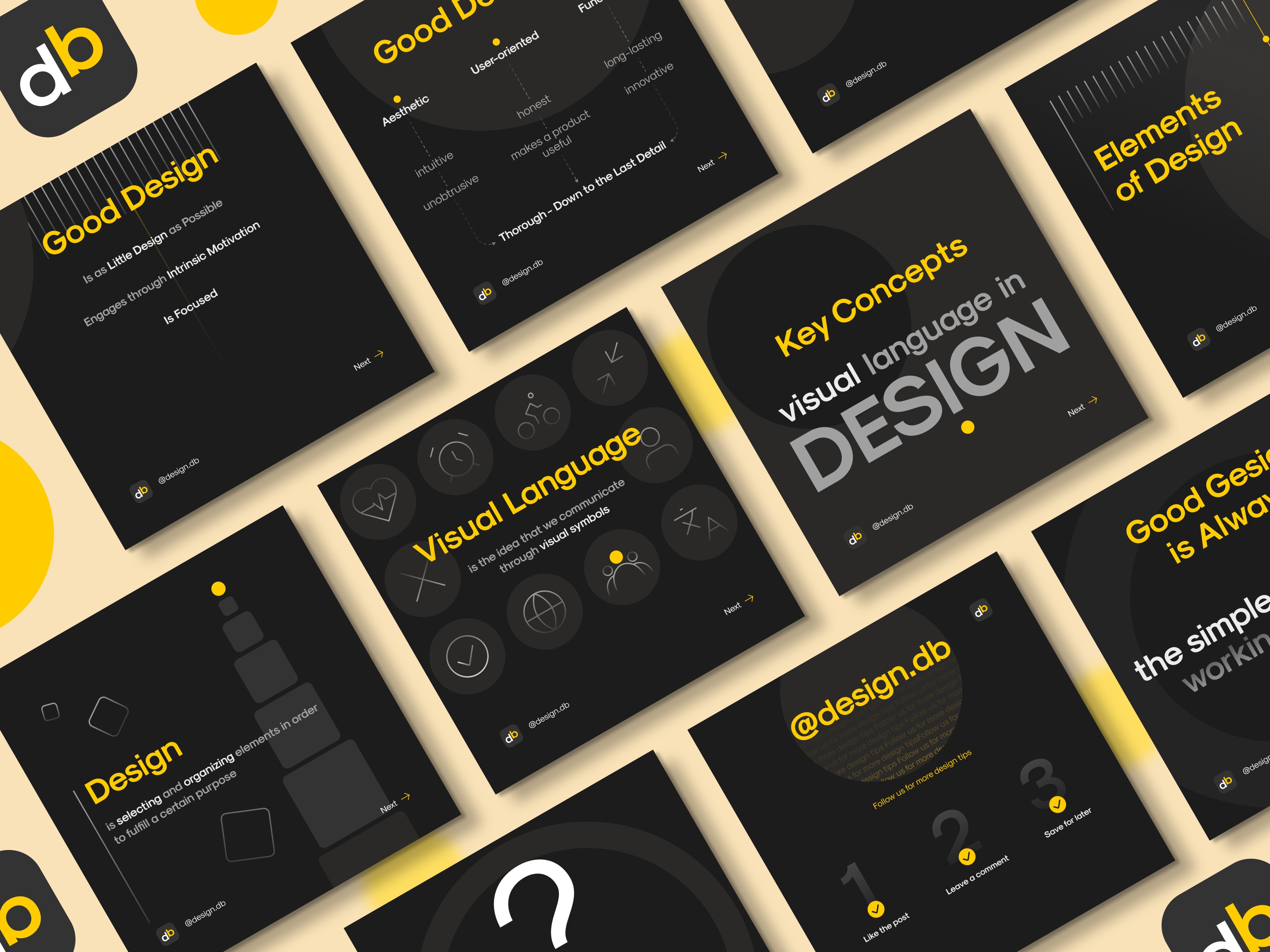 Design for instagram posts ad advertisment branding bright carousel dieter rams graphic design instagram interface logo post posters posts set social banner ui ui design web design yellow