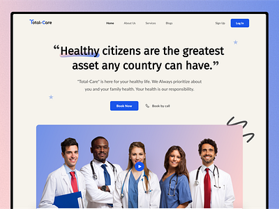 Healthcare website header branding design health health care healthcare hospital populer populer design product design simple ui ux web design website white