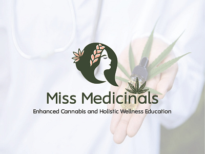 Miss medicinals 3d branding cannabis logo company design girl power graphic design hemp logo logo marijuana logo skim care logo vector women power logo