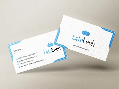 Business Card for Teletech 2d logo adobe illustrator brand identity branding business card creative design graphic design illustration it company logo logo design minimal modern business card professional social media post technical business card technology technology business card unique