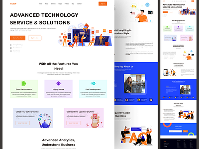 Software & IT Solutions web landing page clean cloud solutions colour data design it company landing page marketing minimalistic platform redis software company solutions tech solutions technology ui web web development web landing website