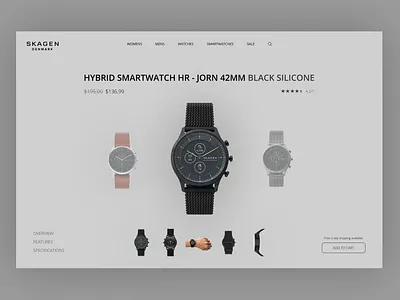 Skagen Product Page (Re-design) design figma graphic design landing page mockup product page product page design ui ui design web design website website design website mockups