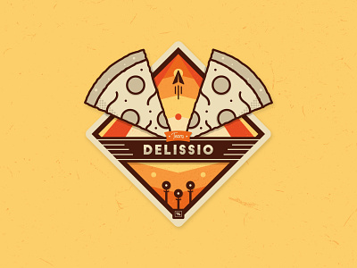 Team Delissio Badge badge clean crest delivery design drawing graphic design illustration illustrator logo pizza simple vector