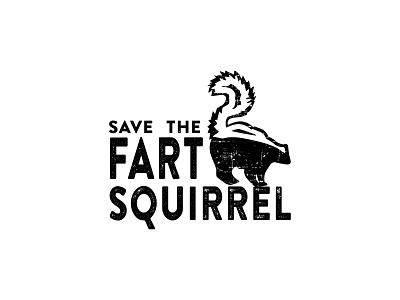 Series 02 - Save the Fart Squirrel animal cogwurx design fart funny humor illustration potty potty humor retro skunk square squirrel typography