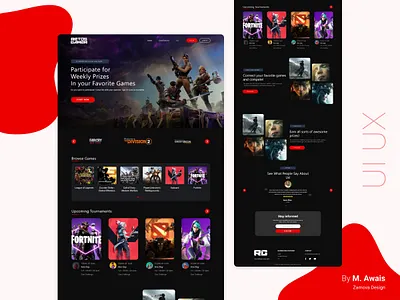 Gaming Website Design design figma landing page ui ui design ux web design