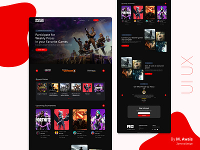 Gaming Website Design design figma landing page ui ui design ux web design